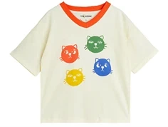 Mini Rodini offwhite cool cats t-shirt